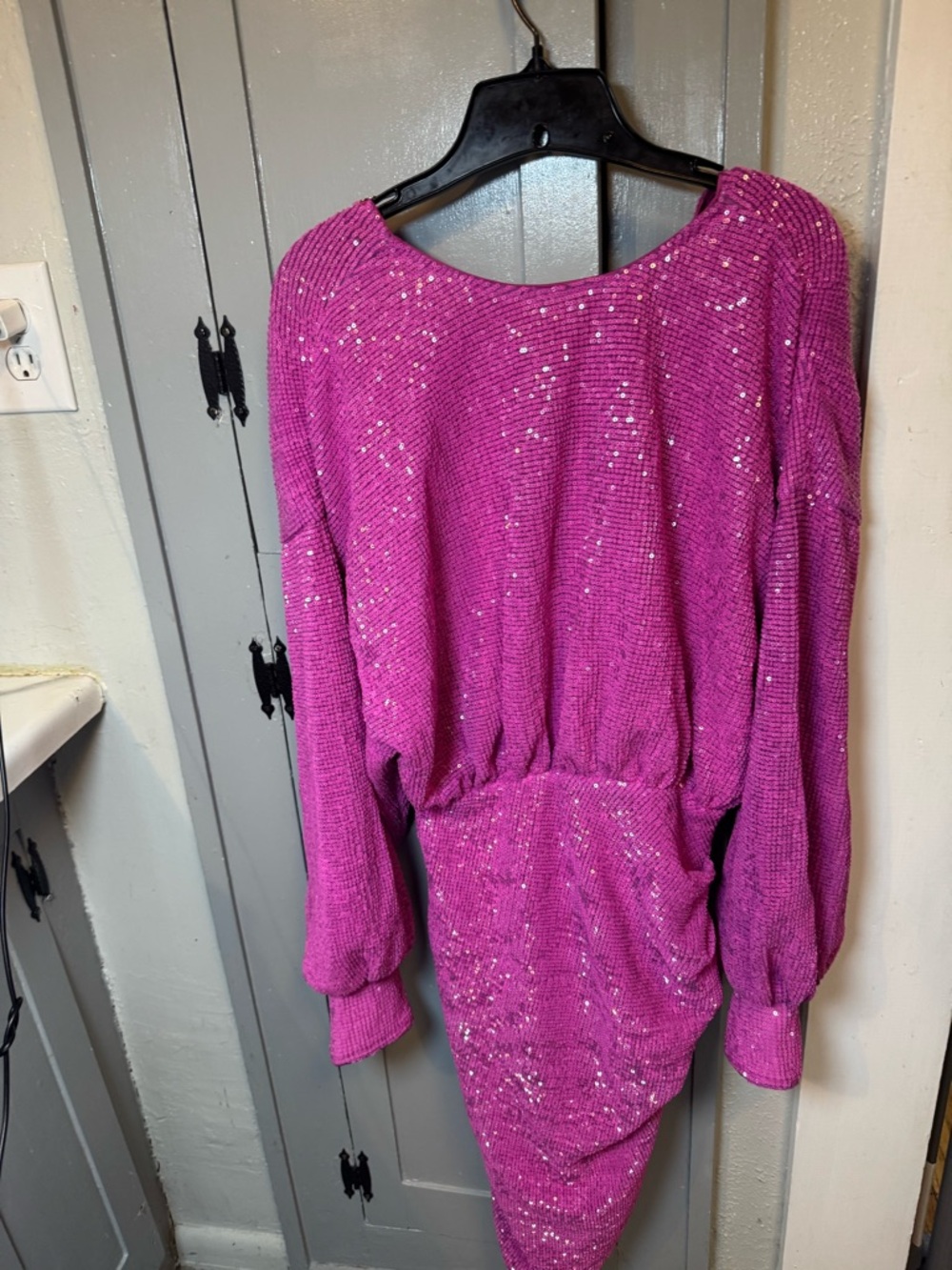 PrettyLittleThing Hot Pink Sequin Knit Dress